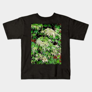 Green leaves with red edge Kids T-Shirt